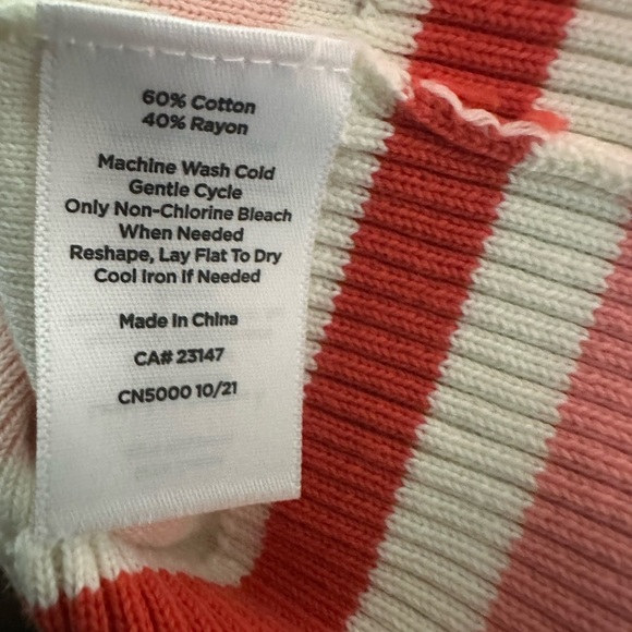 Talbots XL Womens Sweater Striped Knit Button Shoulder Cotton Rayon Top - Picture 5 of 11